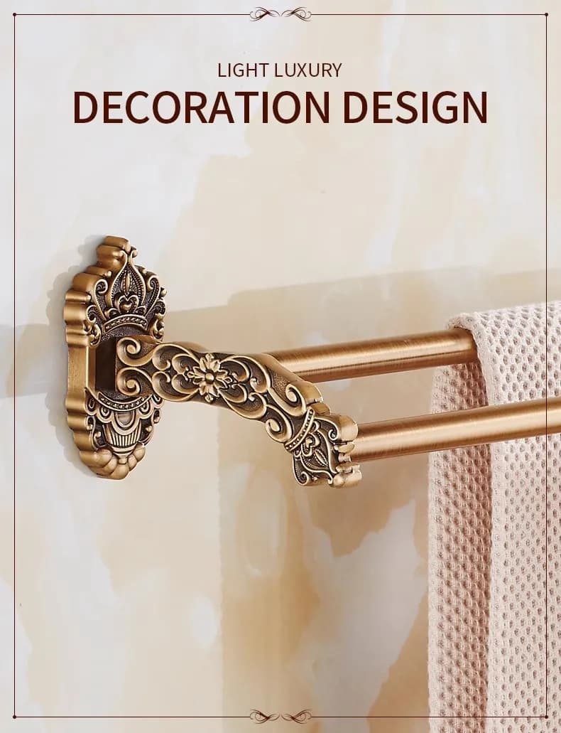 Antique Bronze Carved Bathroom Accessories Set