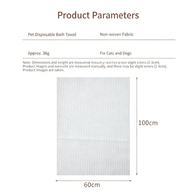 Disposable Pet Bath Towels 60x100cm