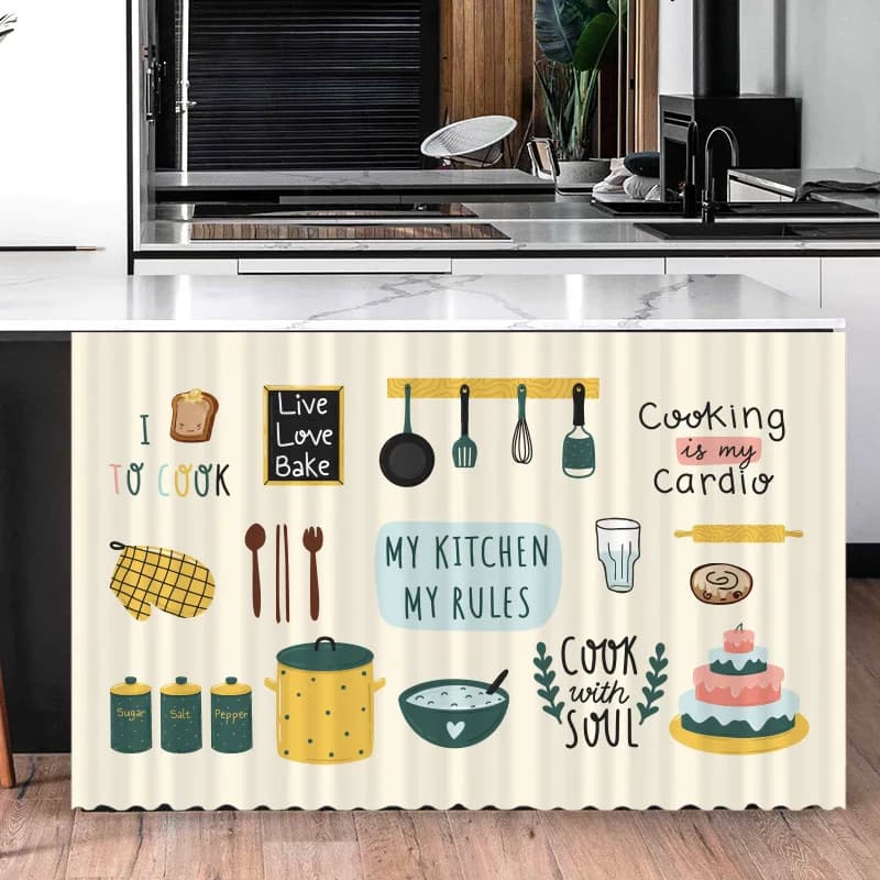 Self-Adhesive Kitchen Cabinet Half Curtain