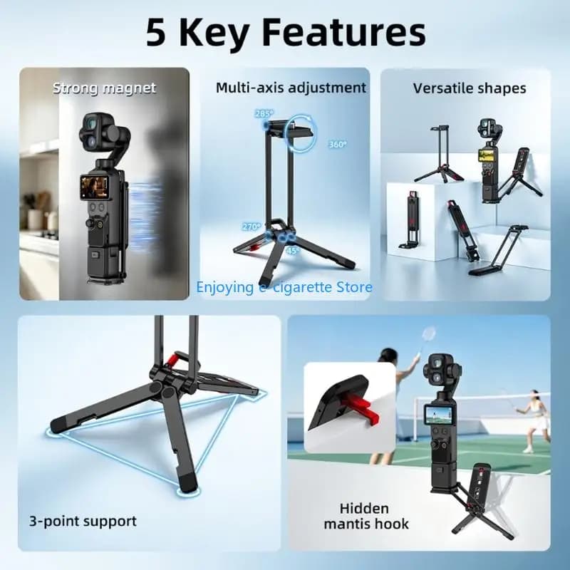 Three-Leg Camera Support Stand with Rotating Top