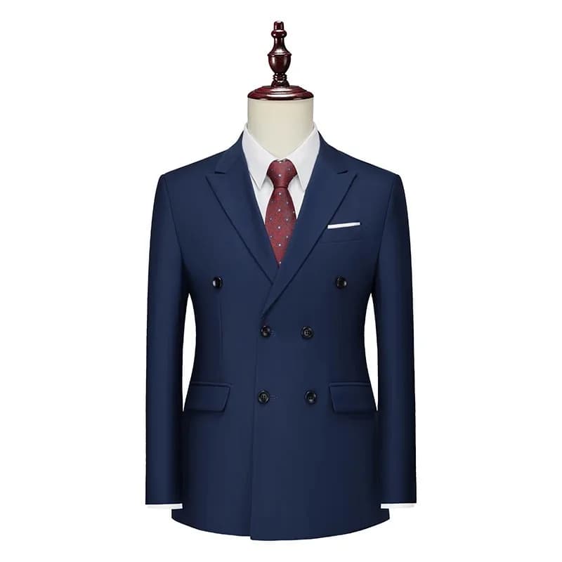 Men's Double Breasted Peak Lapel Blazer