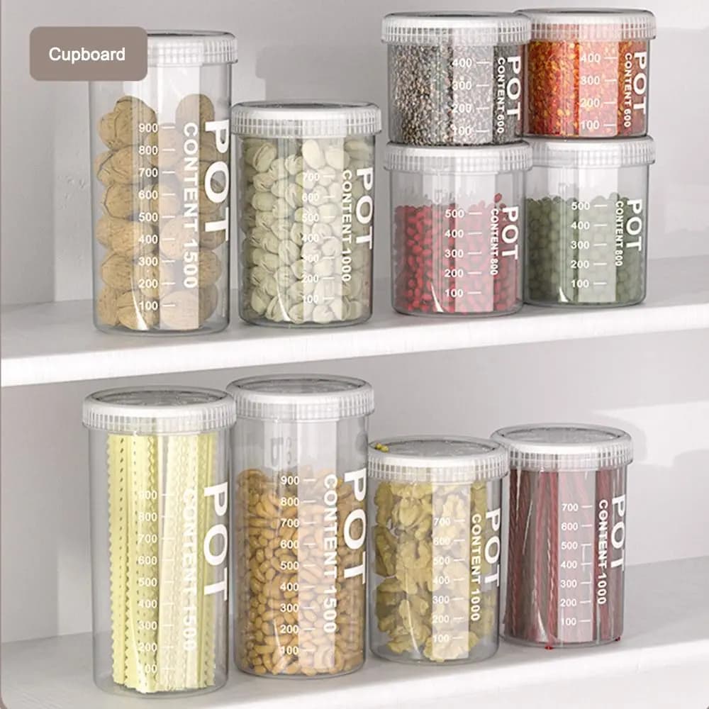 Plastic Food Storage Canisters with Sealed Lids