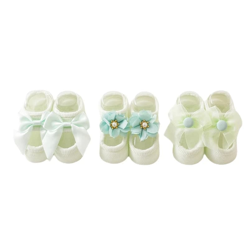 Baby Cotton Anti-Slip Socks with Bow Details