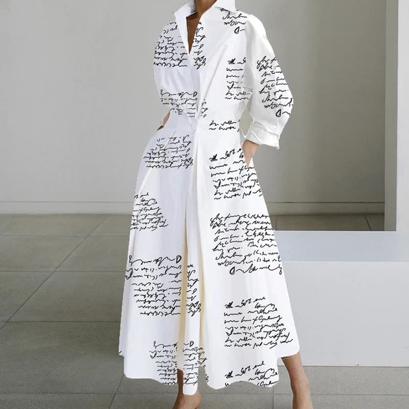 Women's Spring Long Sleeve Print Dress