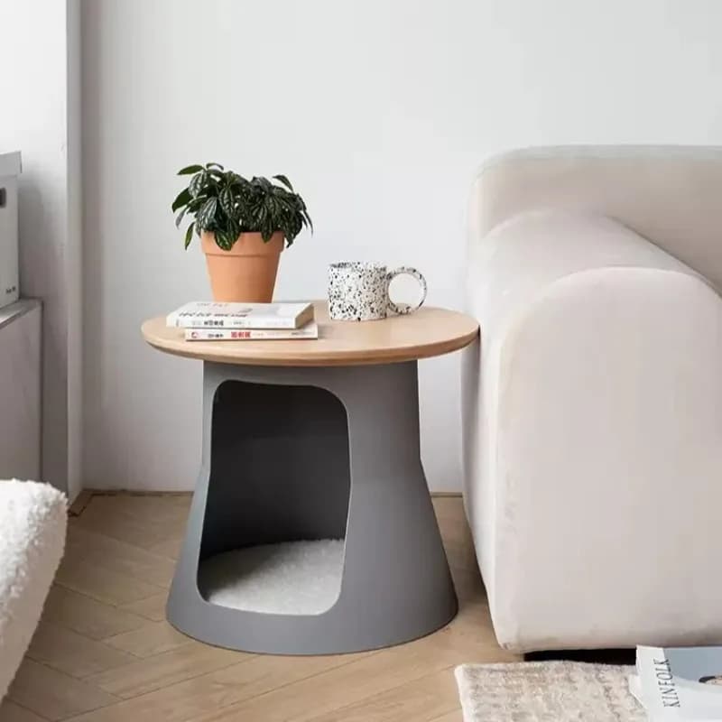 Solid Wood Minimalist Cat Bed Coffee Table