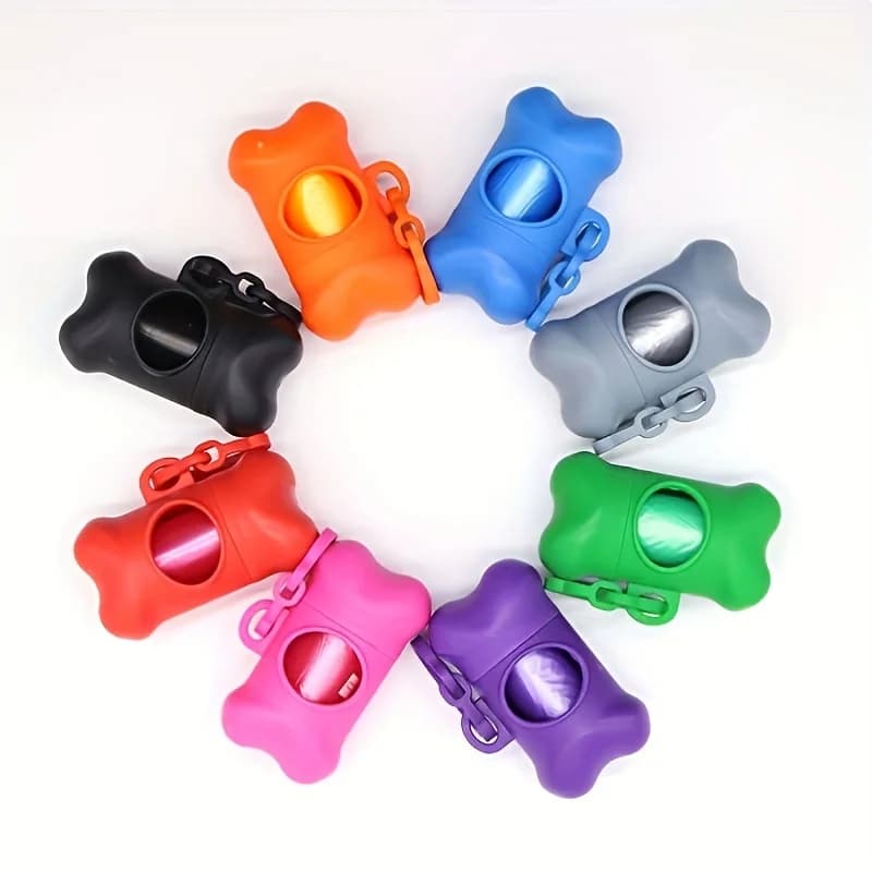 Bone Shaped Dog Waste Bag Holder with Bags