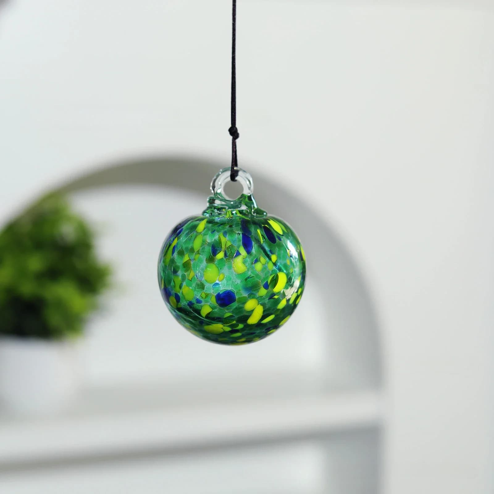 Hand-Blown Glass Hanging Ball Ornament