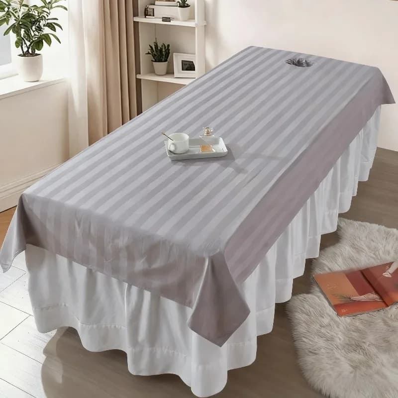 Pure Cotton Beauty Salon Bed Sheet with Face Hole