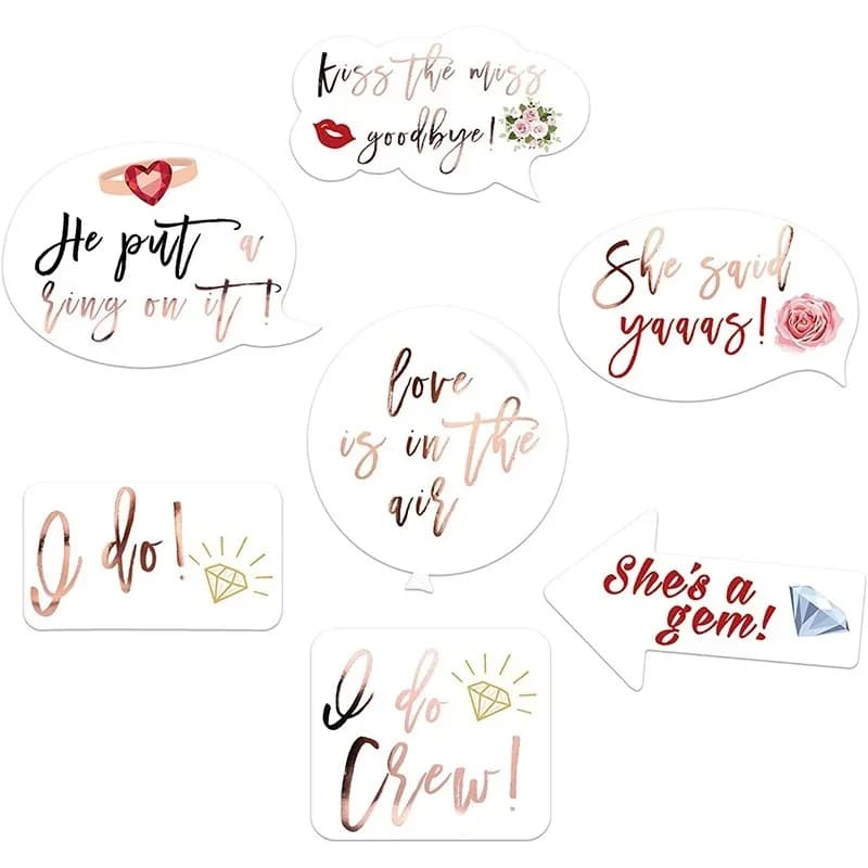 Wedding Photo Booth Props Set 23 Pieces