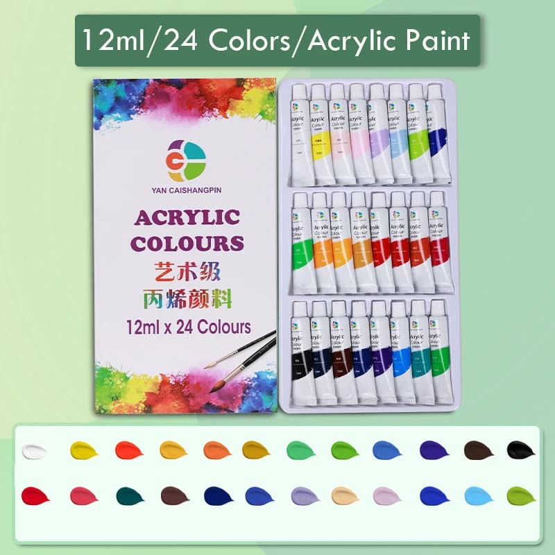 Acrylic Pigment Set 12ml Non-Toxic Quick Drying