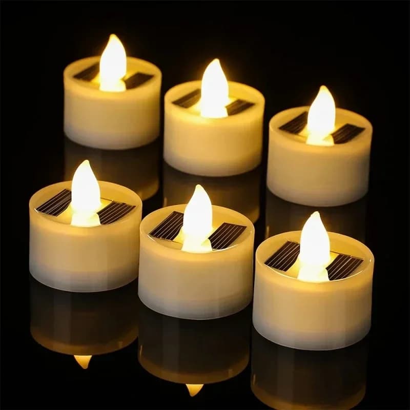 LED Solar Candle Light Outdoor Waterproof Flameless Solar Electronic Candles Night Lights For Birthday Wedding Party Decoration