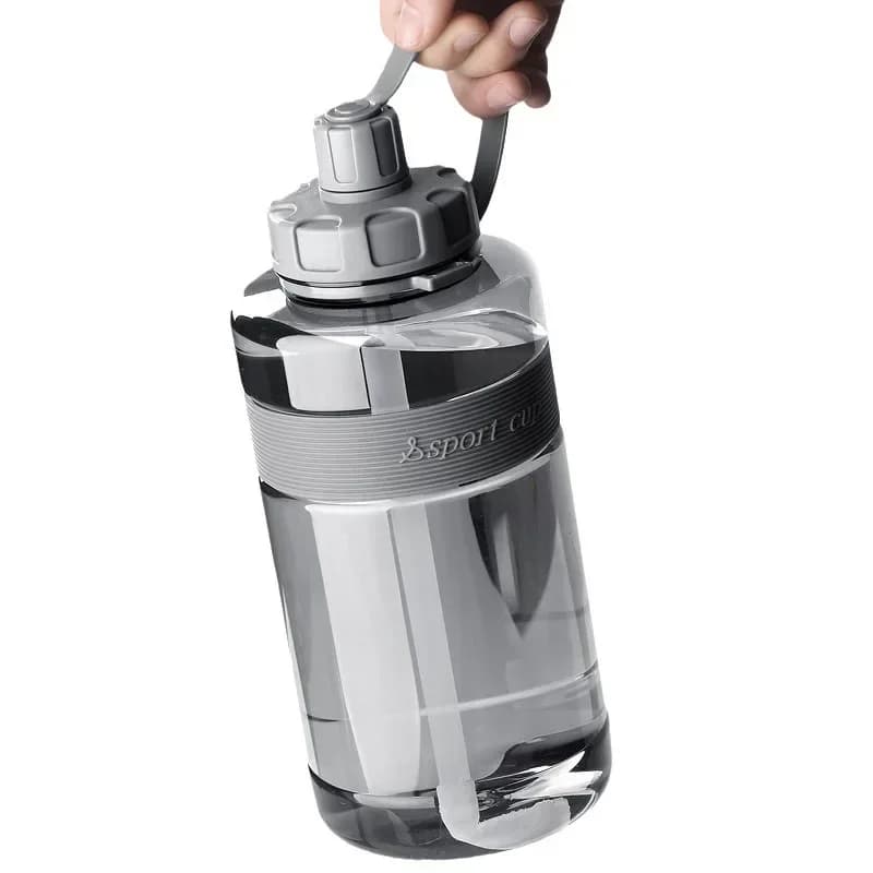 Large Water Bottle with Straw, 2 Liter