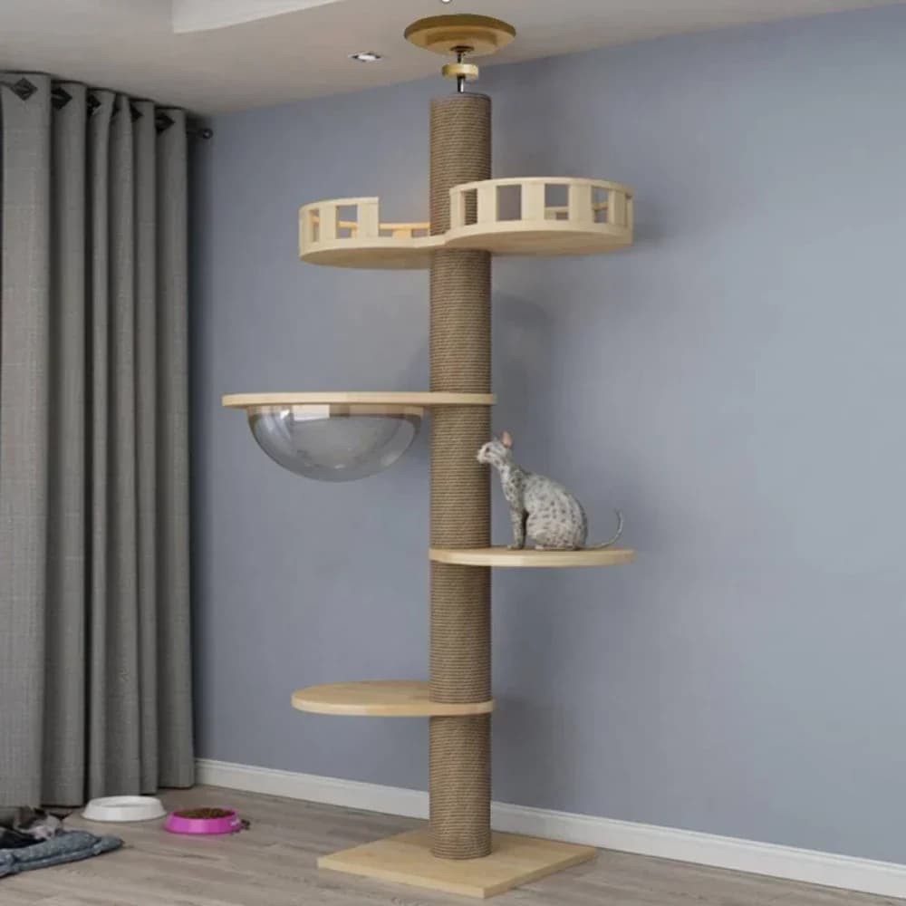 Adjustable Multi-Level Wooden Cat Climbing Frame
