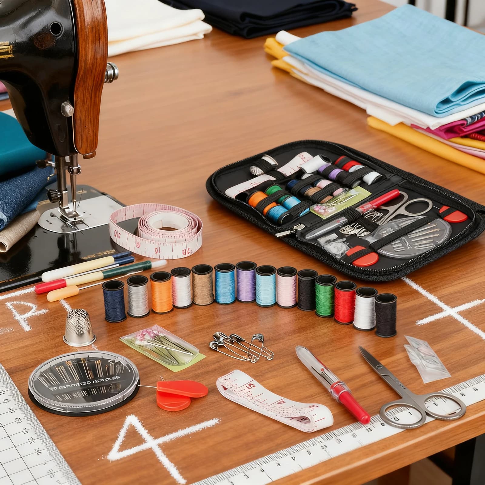 The sewing kit contains 68 accessories and is a portable travel sewing set suitable for beginners, adults, and families, includi
