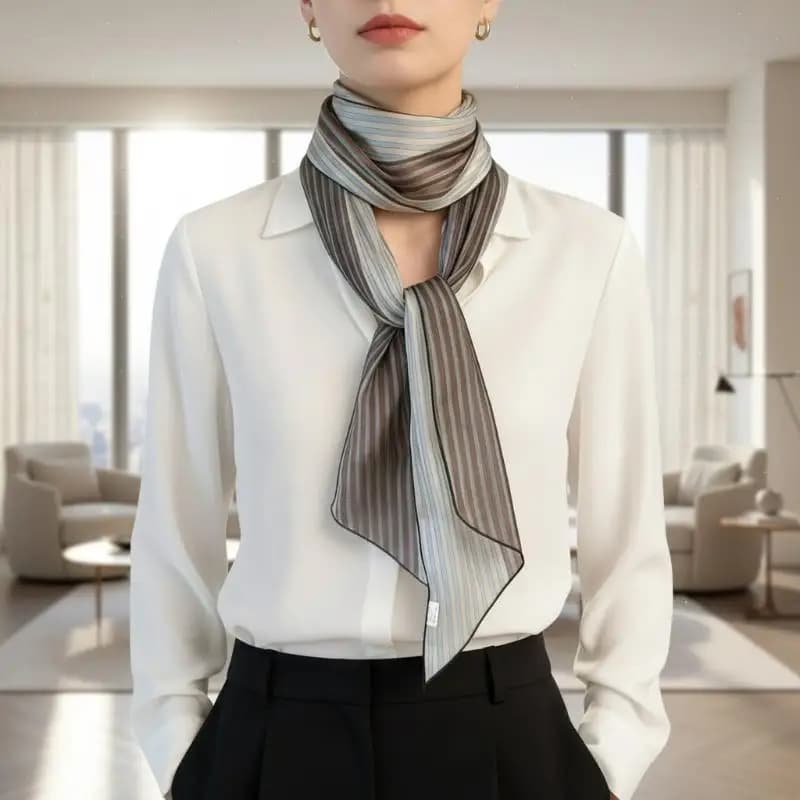 Striped Silk Scarf