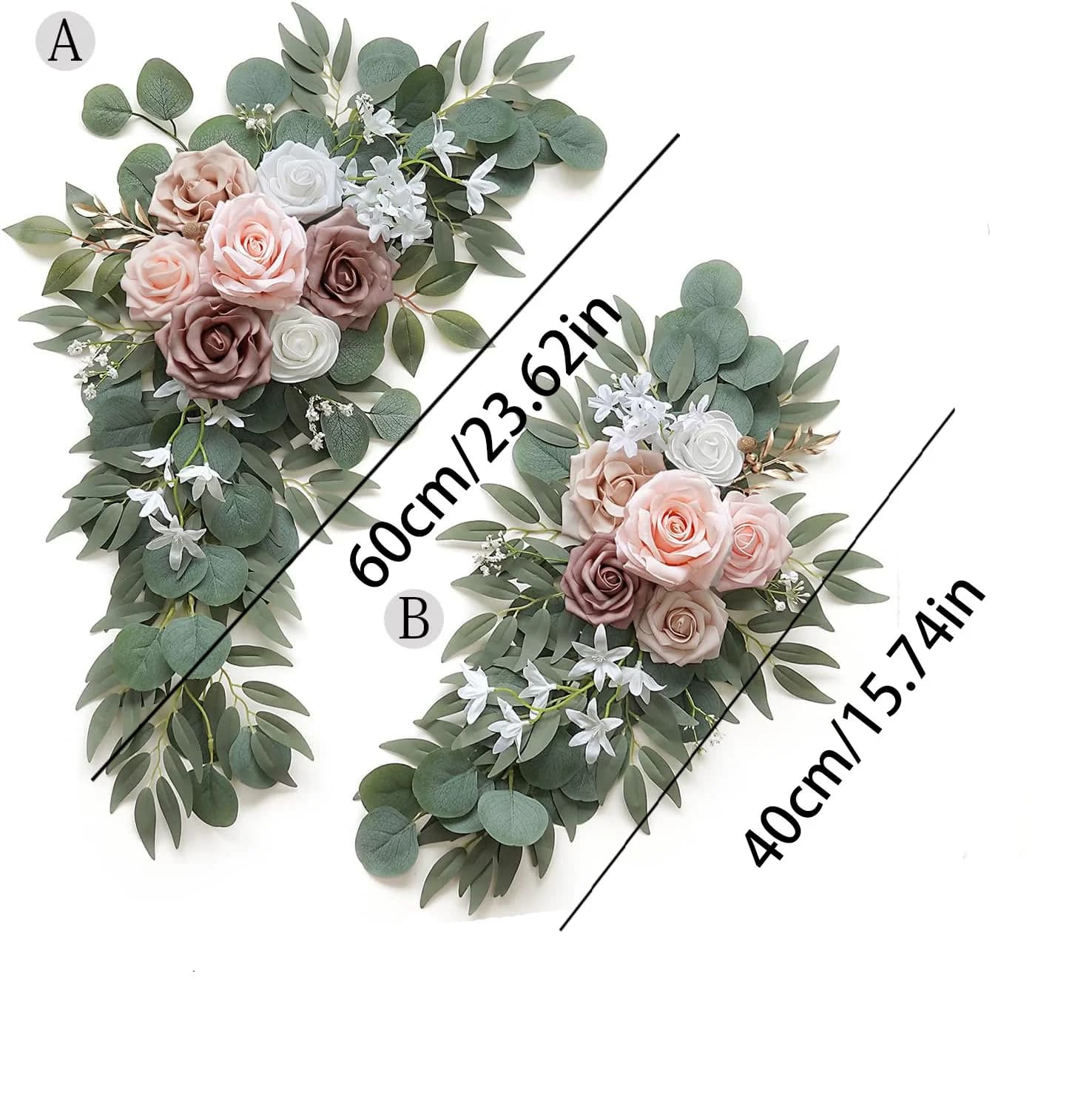 Boho Arch Flowers Kit Dusty Rose Blue Eucalyptus
