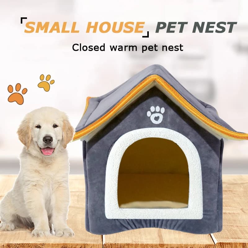 Small Pet Cave House with Removable Cushion
