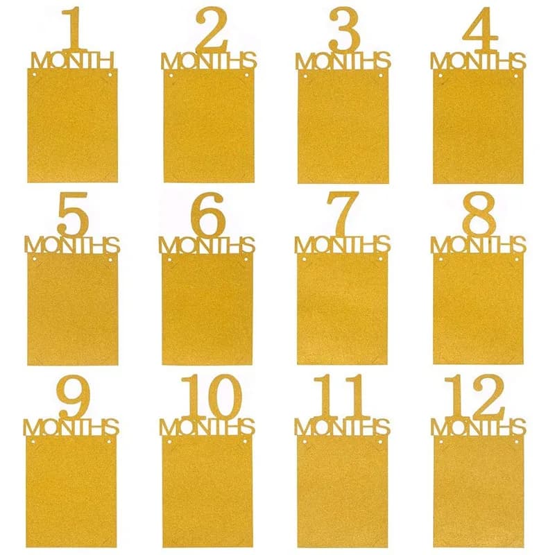 Birthday Baby One Year 12 Months Photo Banner Baby Boy Girl 1 Year Birthday Party Decor Photo Garlands Baby First Birthday Party