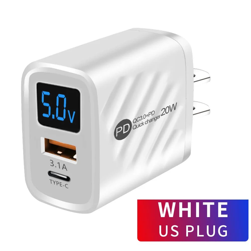 USB Charger 20W Fast Charging Mobile Phone Adapter For iPhone 14 Samsung Xiaomi Huawei Quick Charge 3.0 Wall USB Charger Adapter