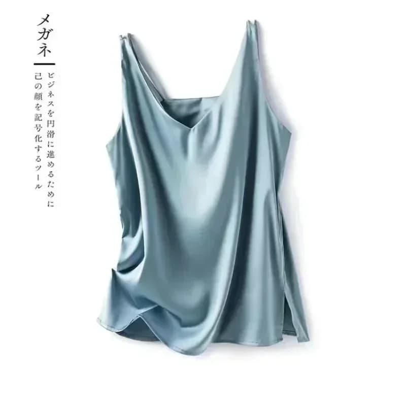 Women's Sleeveless V-Neck Satin Camisole