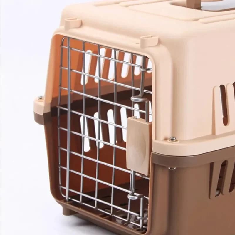 Portable Pet Carrier with Hinged Roof