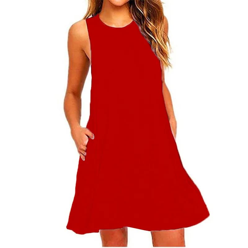 Women's Summer Swing T-Shirt Dress with Pockets
