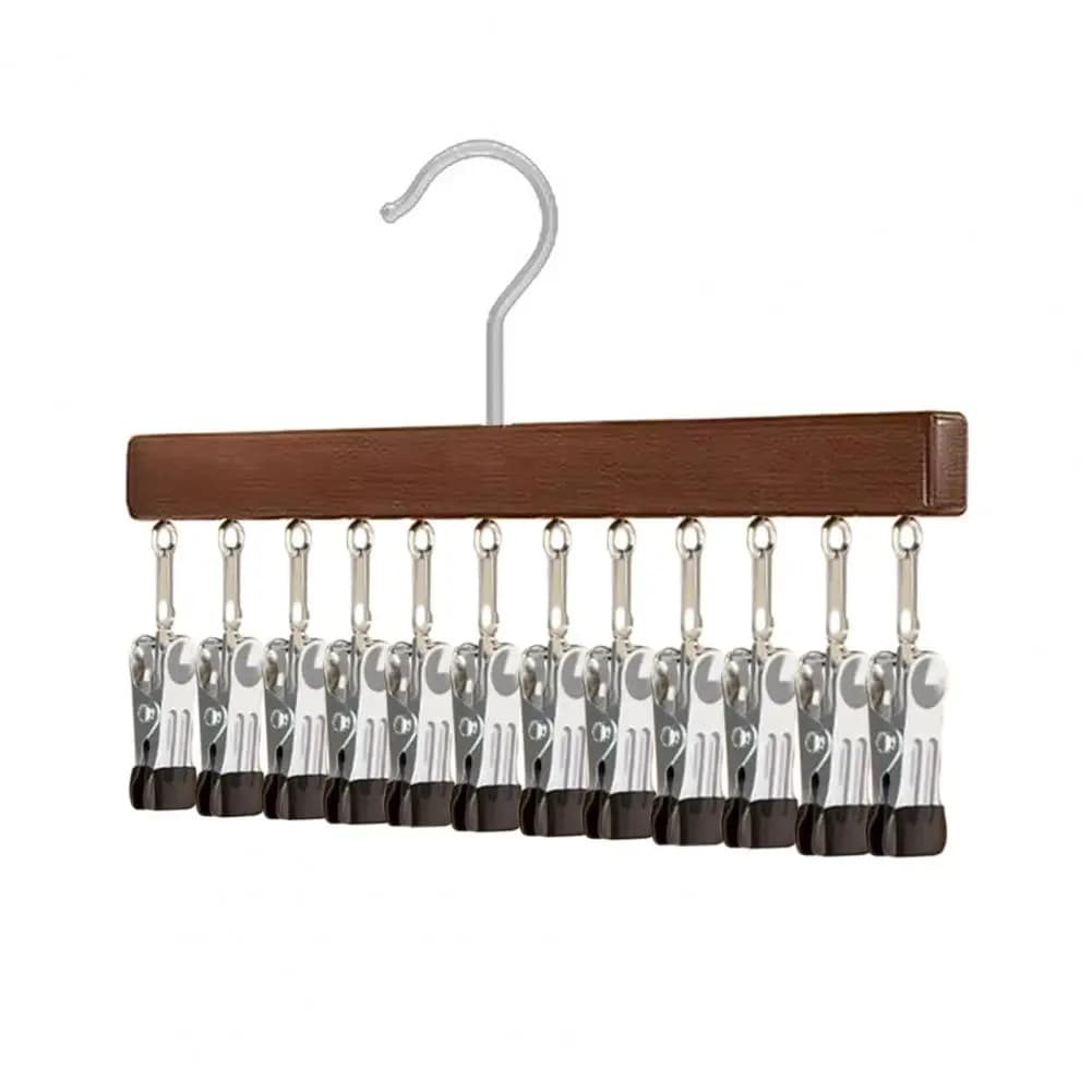 Multi-Clip Space-Saving Closet Hanger