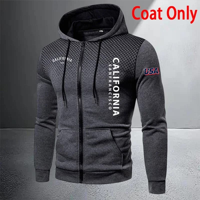 Men's Casual Zip Hooded Tracksuit