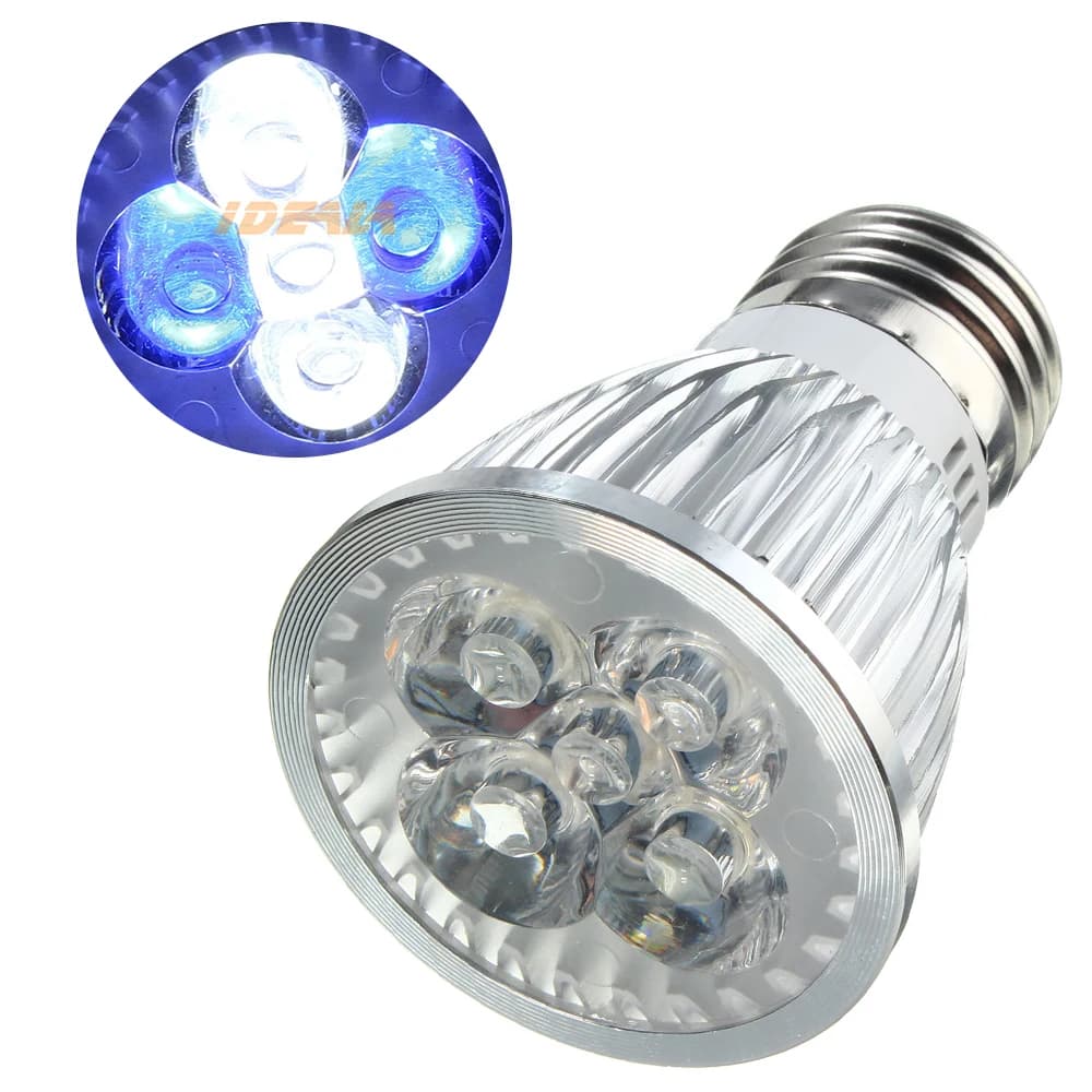 15W LED Aquarium Light, 3 Blue & 2 White LEDs, Fish Tank Landscape Spotlight, Fill Light for Freshwater/Saltwater Aquariums