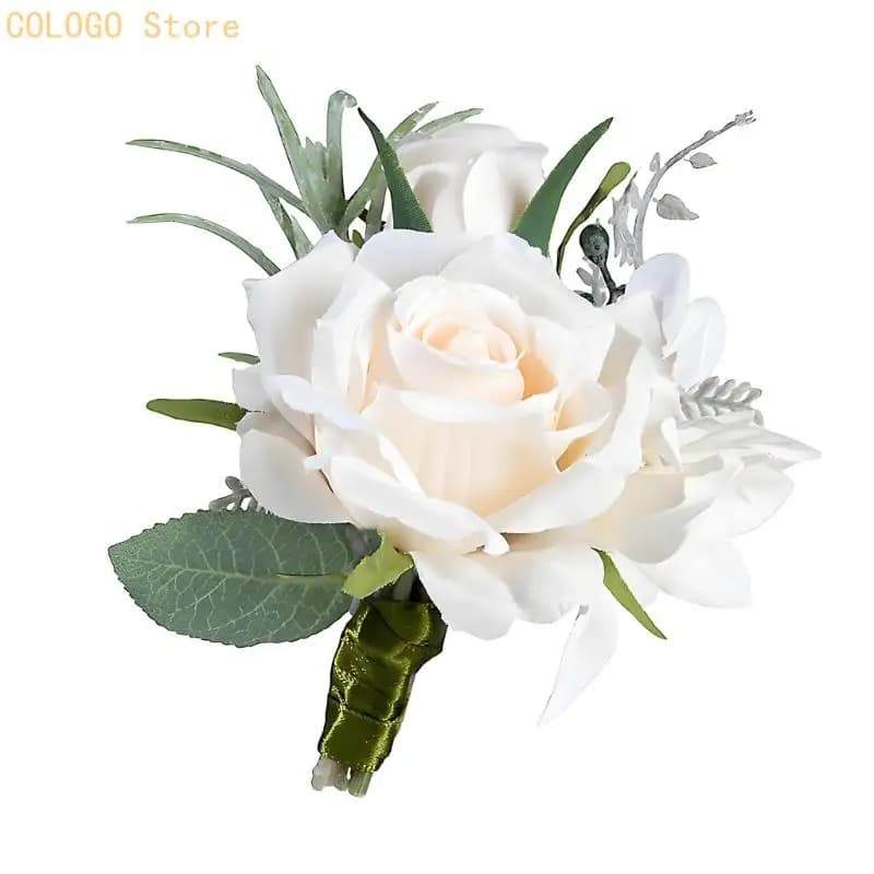 Silk Rose Corsage with Greenery
