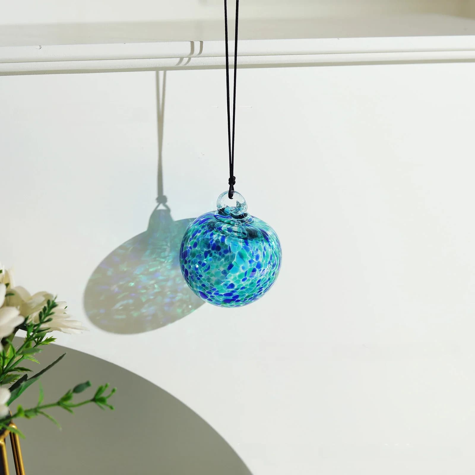 Hand-Blown Glass Hanging Ball Ornament