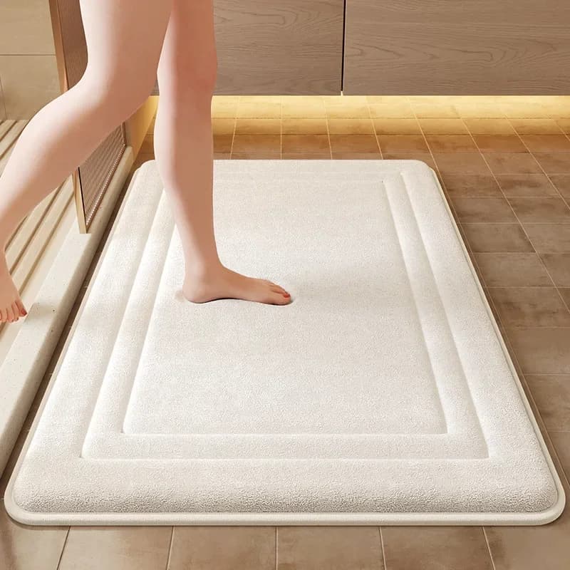 Soft Solid Color Bath Mat Water Absorbent