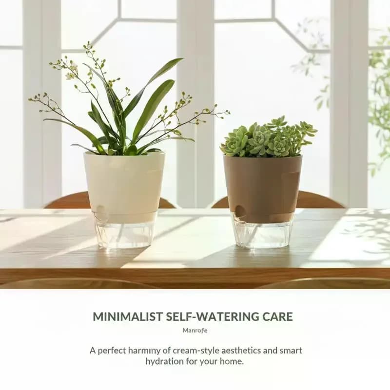 Self-Watering Plant Pot with Water Level Indicator