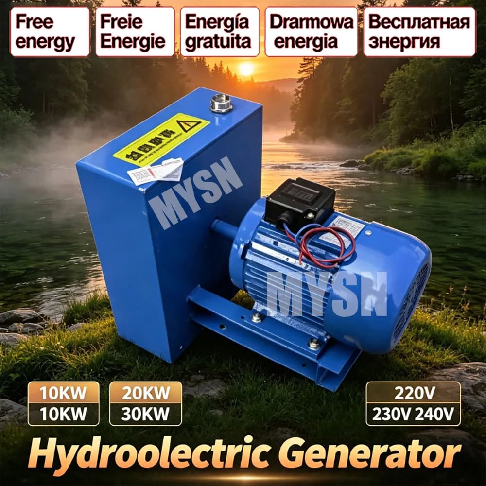 Off-Grid Home Hydroelectric Generator 20KW 230V 220V Single Phase AC Water Turbine For Rural Self-Sufficient Power 30KW Option