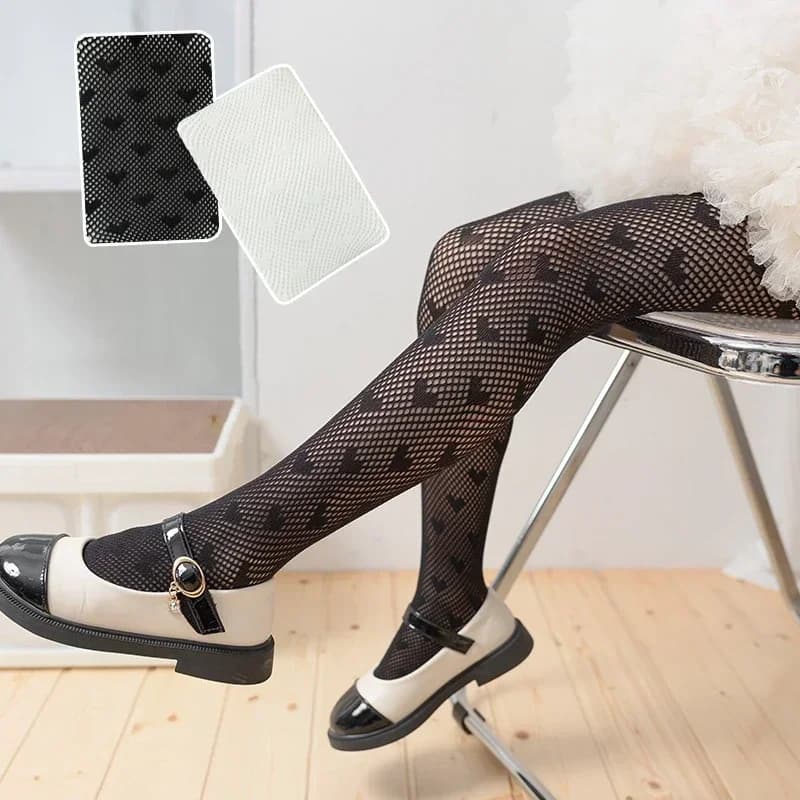 Kids Dance Tights Black White Pantyhose