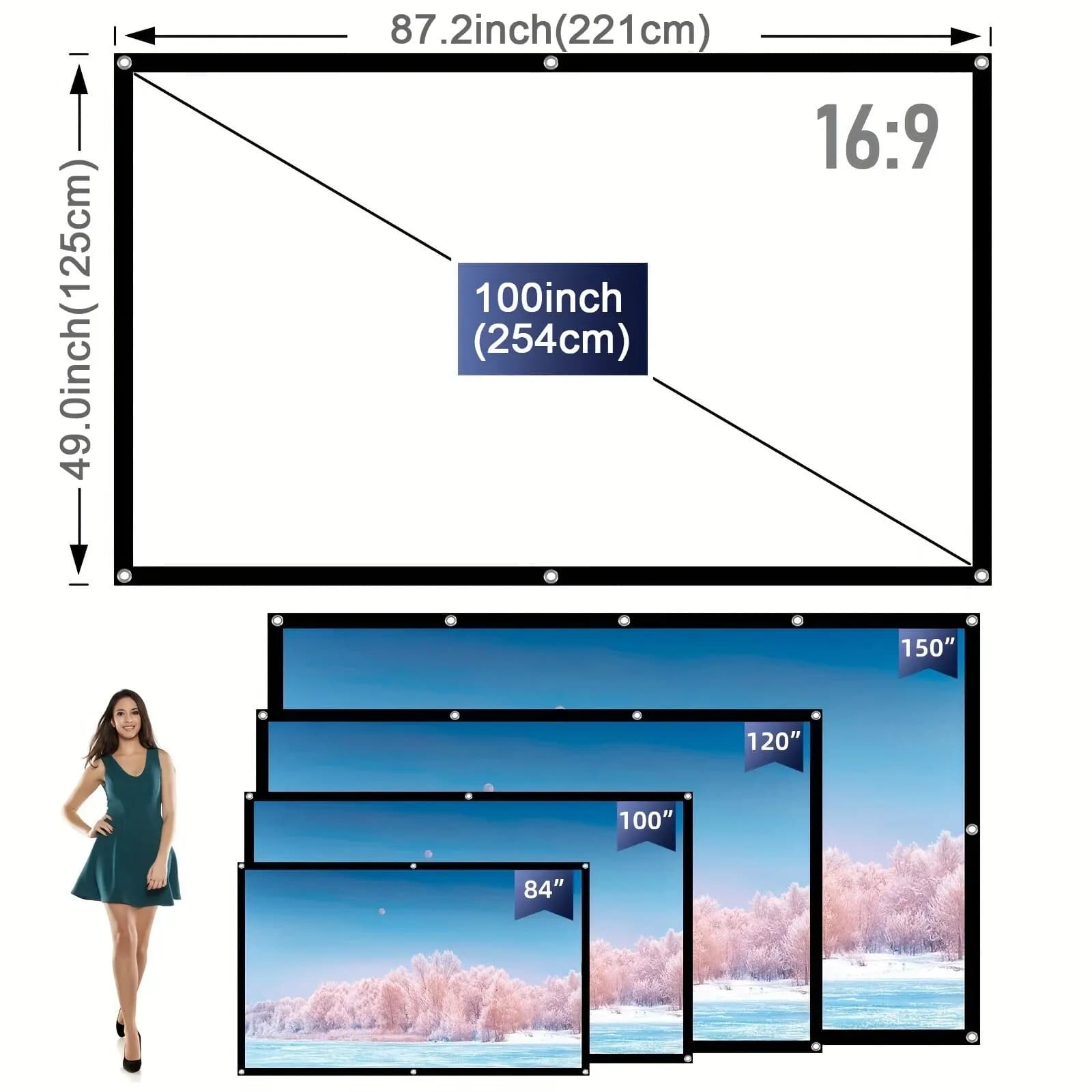Portable Wrinkle-Free Projector Screen