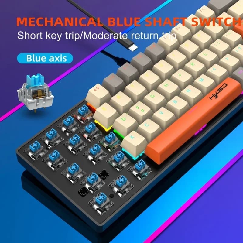Gaming Keyboard Full Size RGB Backlits Quiet Computer Keyboard Multimedias Corded Keyboard for PC Office 896C