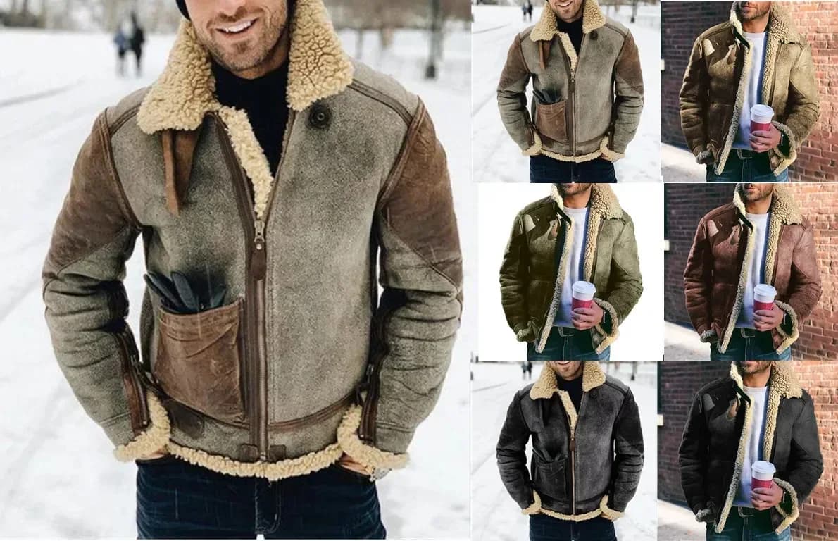 Men's Faux Leather Motorcycle Jacket