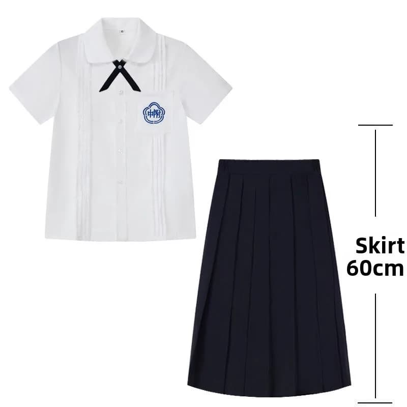 White JK School Uniform Shirt Set