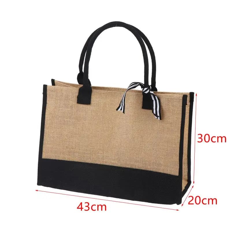 Jute Reusable Shopping Tote with Handles