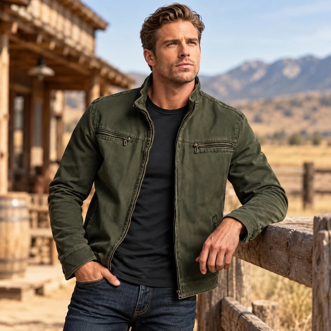 Men's Retro Casual Long Sleeve Jacket