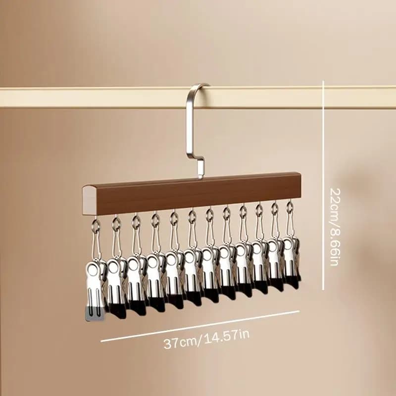 Closet Organizer With 10/12 Clips, Space Saving Hanging Closet Organizer, Space-Saving Hat Scarf Clothespins