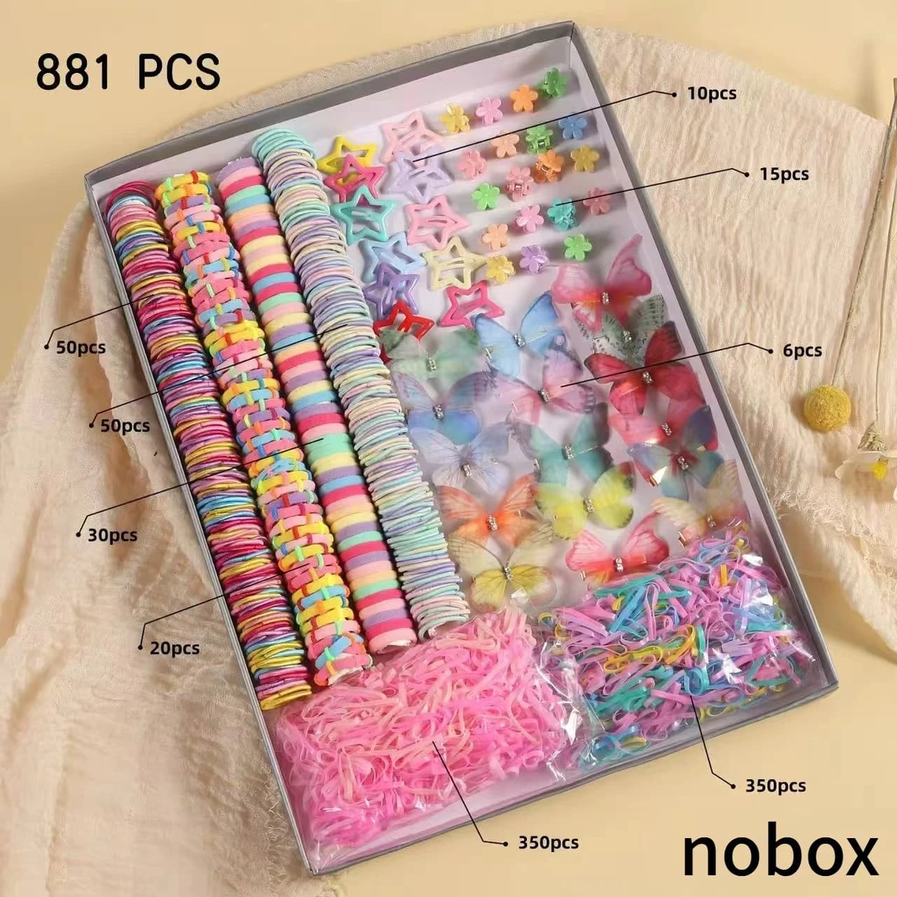 881 sets of colorful and cute girl hair accessories | including various hair clips, headbands, flowers, and bow headpieces