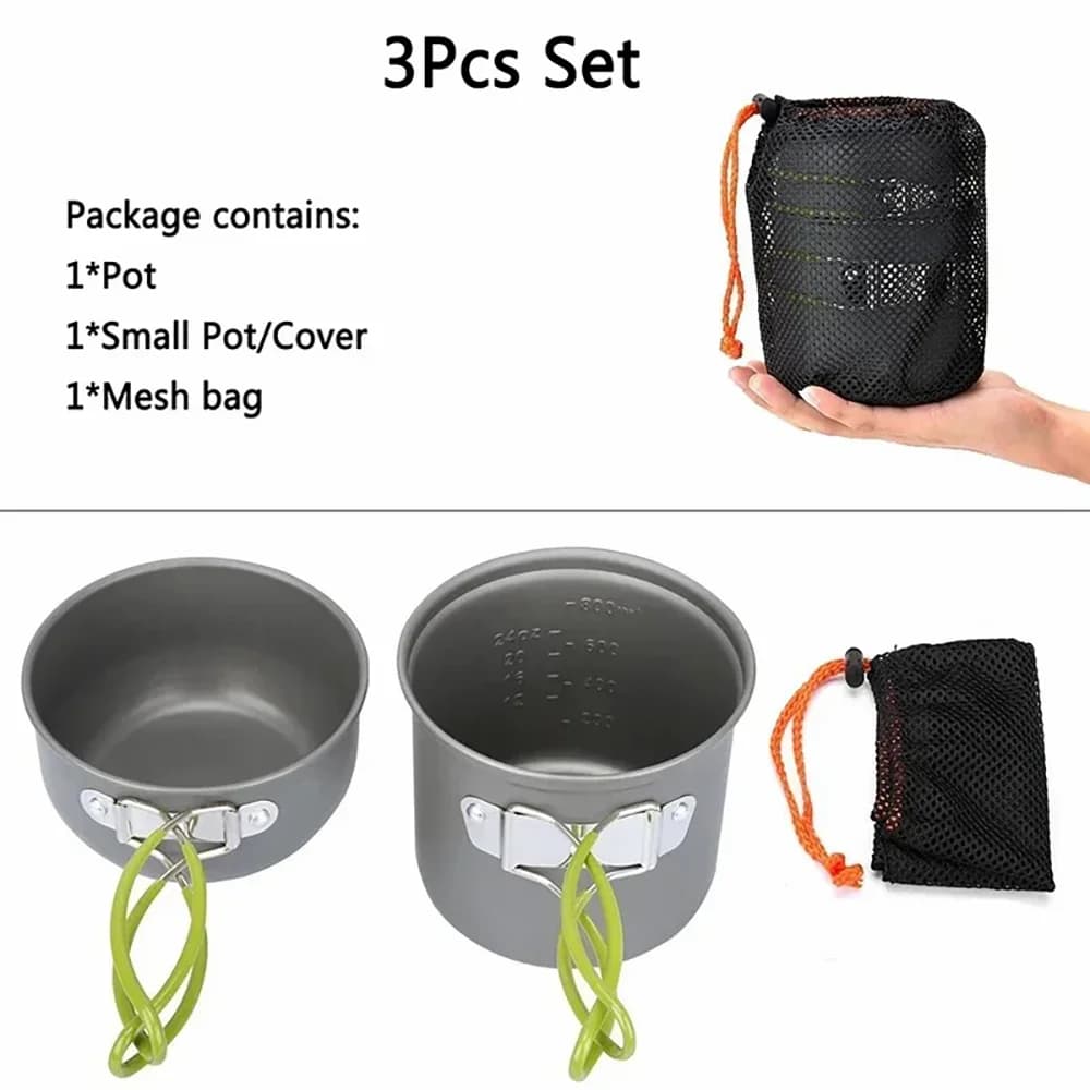 9-Piece Camping Cookware Set with Gas Stove