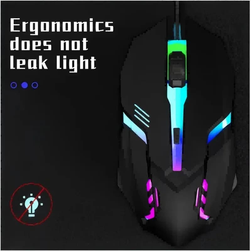 Ergonomic Wired Gaming Mouse with RGB Lighting