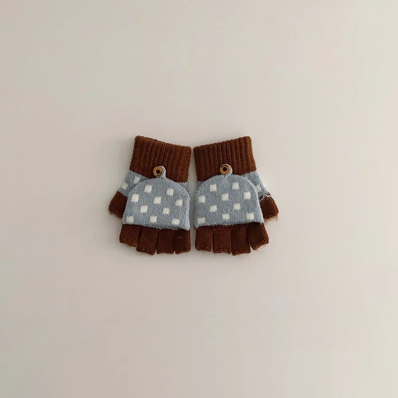 Kids Winter Five Finger Knit Gloves