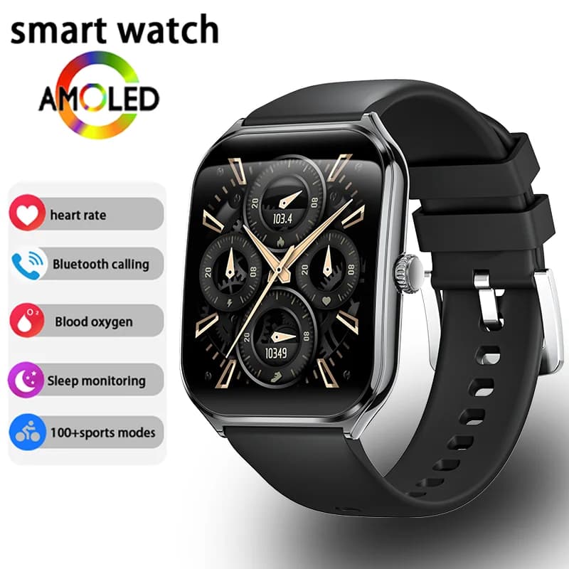 New Ultra Thin Smart Watch Men 1.96' AMOLED HD Pixel Display Always Show Time BT Call Reminder Smartwatch Ladies For Android iOS
