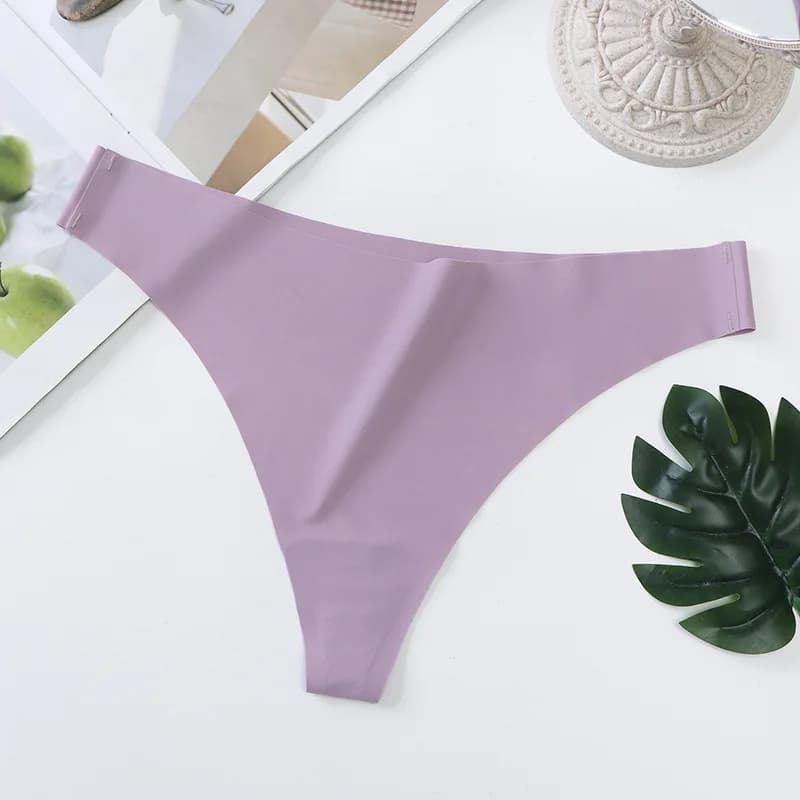 Seamless Ice Silk Thong Underwear