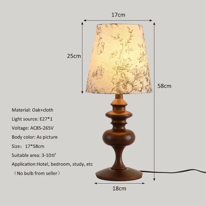 Walnut Wabi Sabi Bedside Lamp
