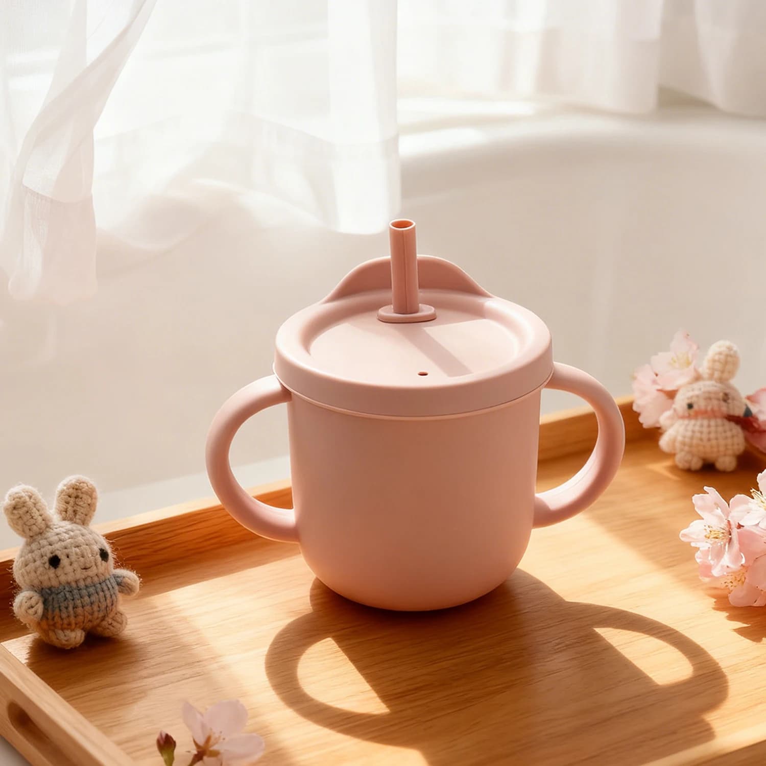 Silicone Sippy Cup with Straw